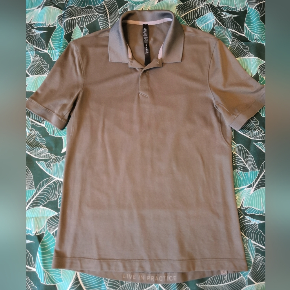 Lululemon Athletica Olive Green Polo Shirt with Classic Design